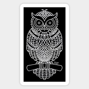 Owl Outline (white) Magnet